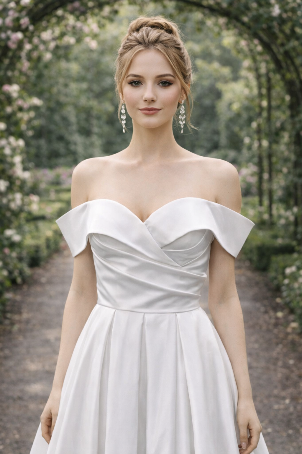 Lotus - off-shoulder brudekjole i satin - RECAPLAZA Aalborg